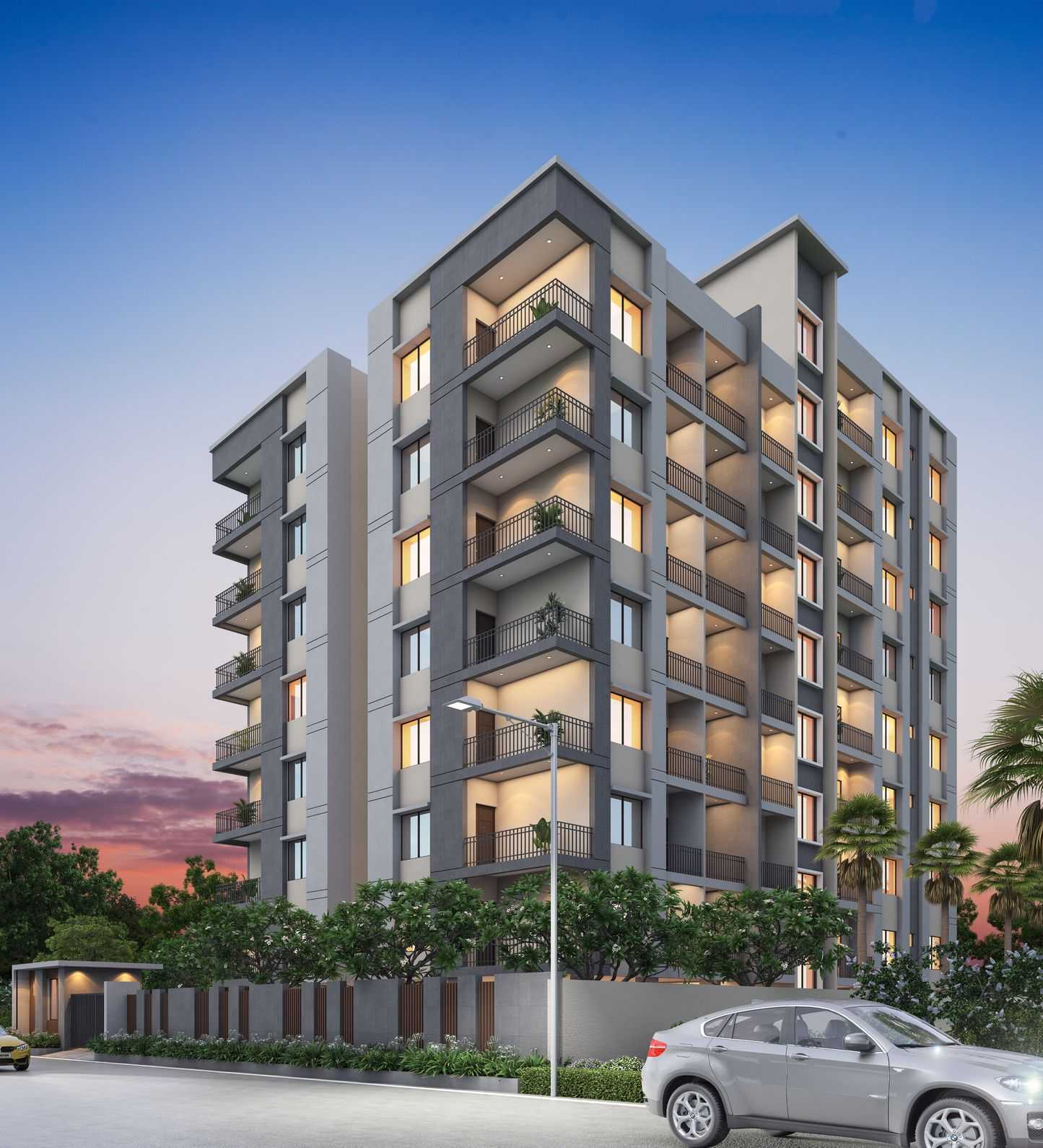 Ankur Heights Stunning Elevation Night View Saddu Raipur